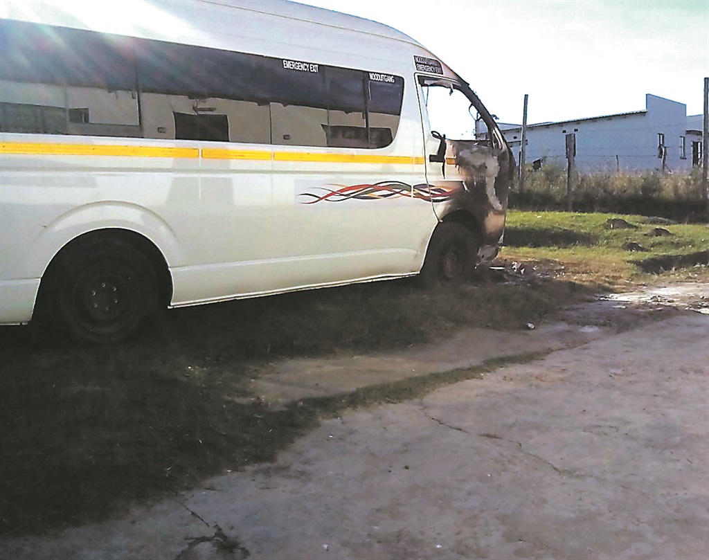 Ngconde Fana was too terrified to have his picture taken after his taxi mysteriously caught fire on Saturday night. Photo by Unathi Mshumpela 