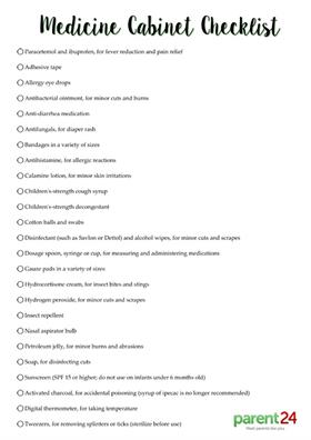 Your Family S Medicine Cabinet Checklist Parent24