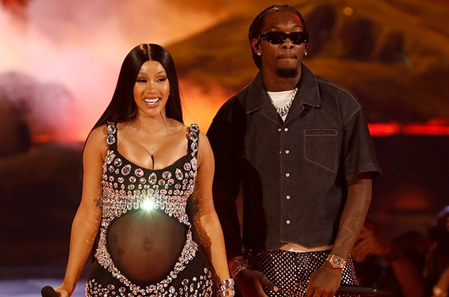 Cardi B and Offset of Migos perform onstage at the BET Awards.