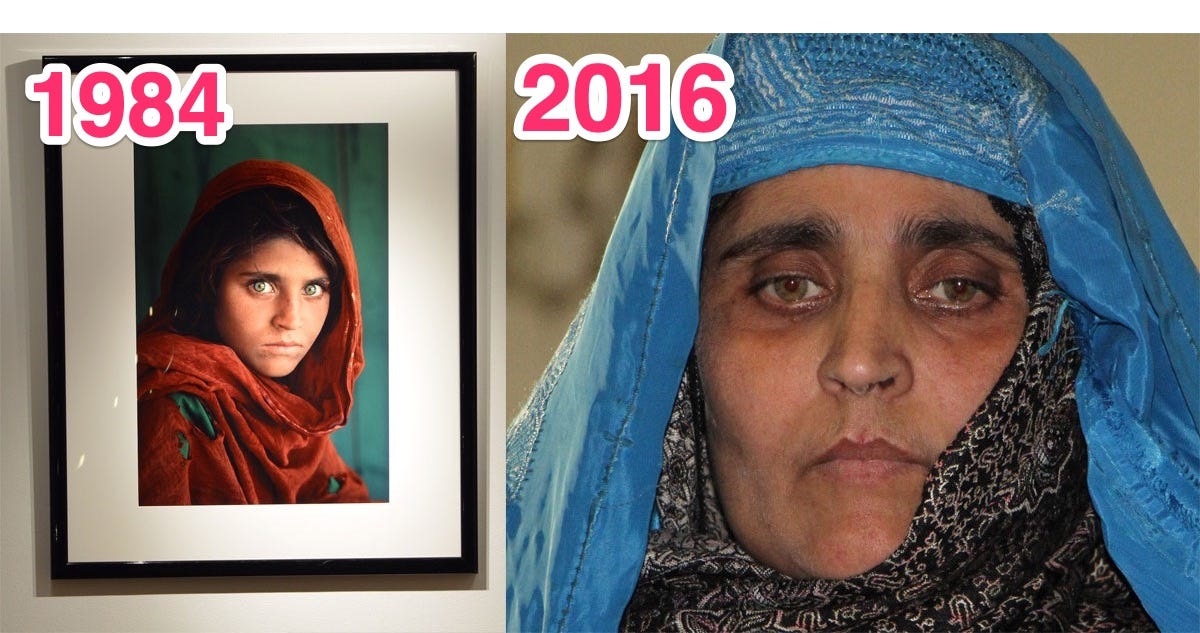Afghan Girl From 1985 National Geographic Cover Is Evacuated To Italy Aged 49 Businessinsider 