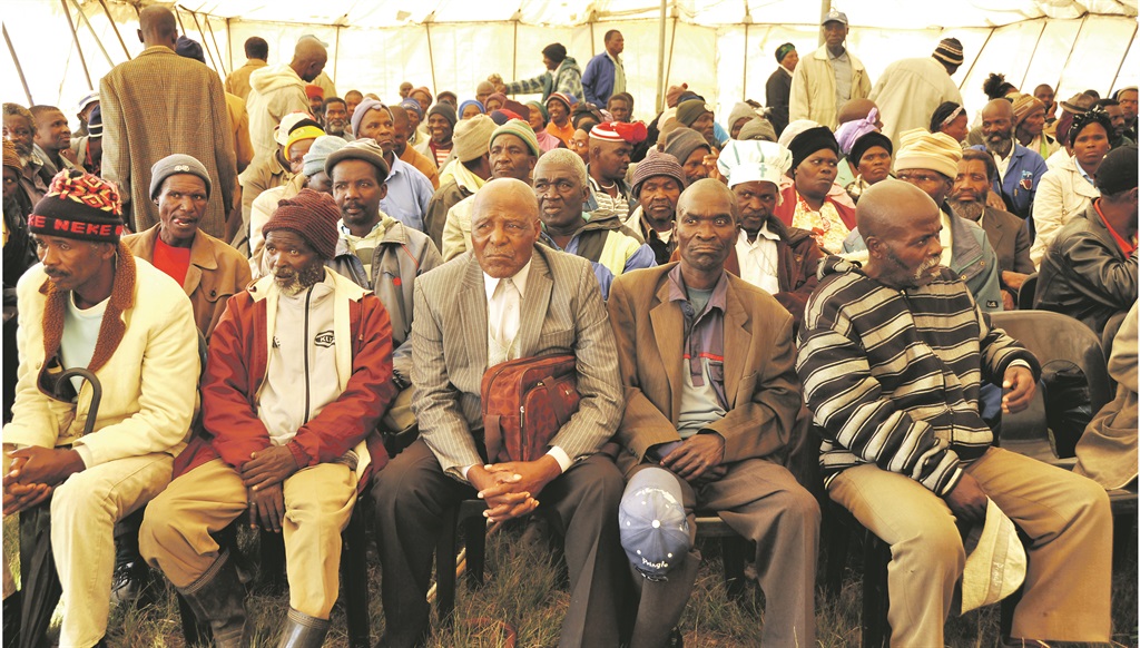 Former mine workers attend a roadshow through the Eastern Cape by silicosis lawyers in 2013.  Picture: Dewald van Rensburg 