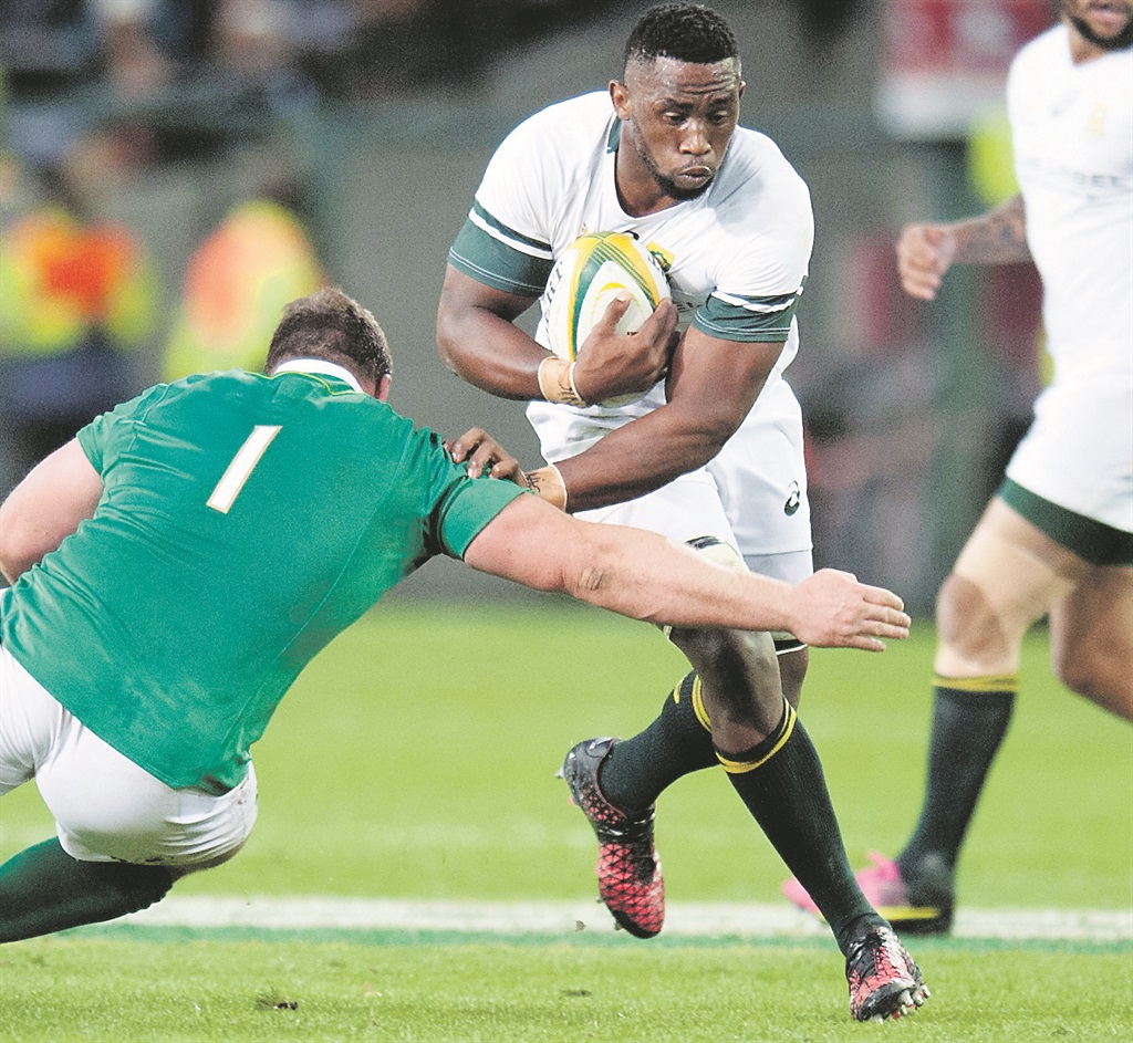 FRONT FOOT Siya Kolisi felt as though he was playing for his country for the first time when he was given a run-on place in the Springboks against Ireland on Thursday.  Picture: Gallo Images 