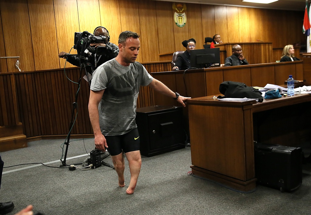 SYMPATHY Pistorius walks on his stumps during argument in mitigation of sentence in the North Gauteng High Court this week. Picture: Alon Skuy/AP 