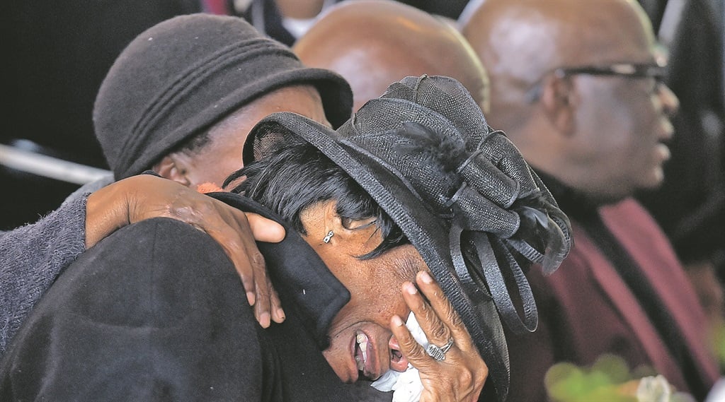 TRAGEDY The mother of TV and radio personality Hope Zinde breaks down at her memorial service in Mamelodi. Picture: Thobile Mathonsi  