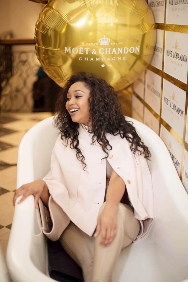 TV personality Minnie Dlamini had a splendid time at the sparkling event 