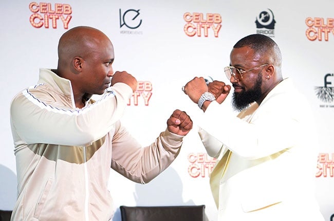 NaakMusiq and Cassper Nyovest during the Celeb City press conference. 