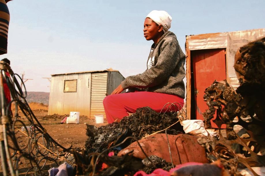 Mpumelelo Ndlovu from Mamelodi East says she fasted and went to the mountain to pray and at 1am, she received a call that her shack had burnt down. Photo by Raymond Morare
 