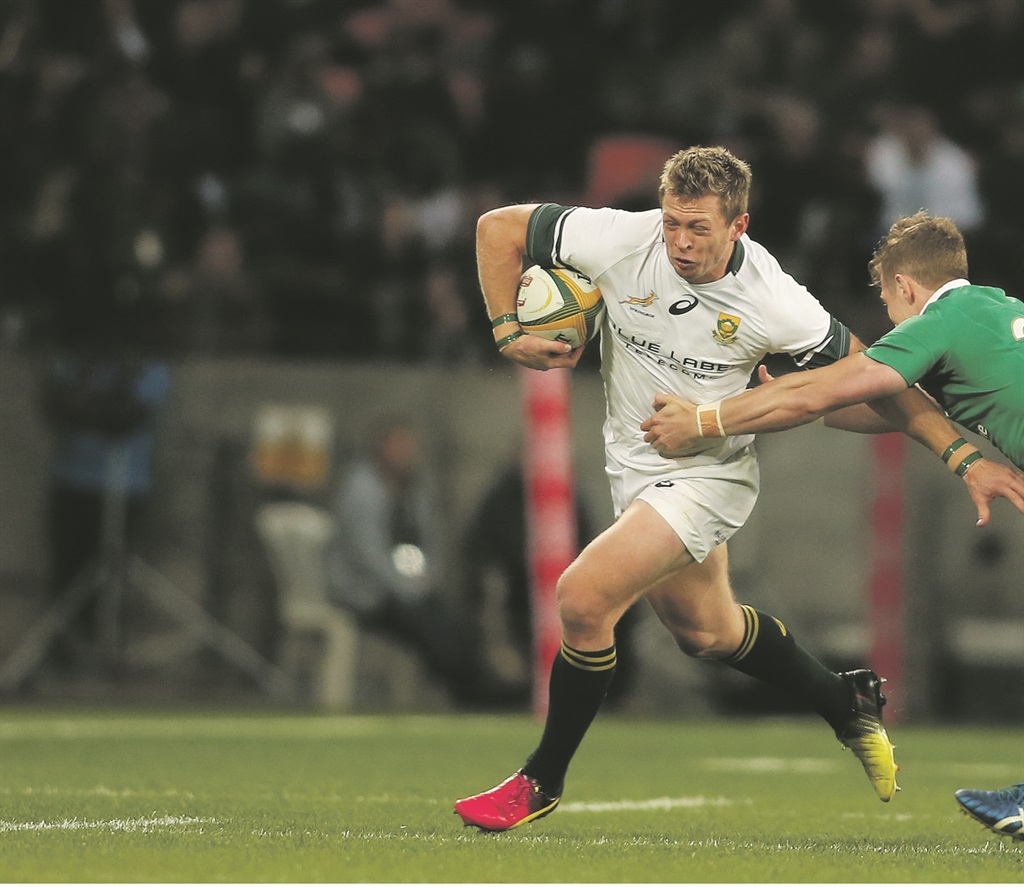 Ruan Combrinck of South Africa attempts to get past Matt Healy of Ireland during the 3rd Castle Lager Incoming Series Test match between South Africa and Ireland. PHOTO: Shaun Roy / Gallo Images 