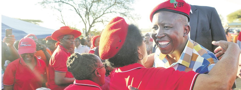 EFF leader Julius Malema campaigning in his home town of Seshego.  Picture: Leon Sadiki 