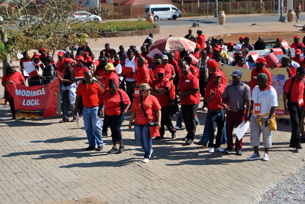 Popcru members in Limpopo marched against racism they claim to be rife in their sector. Photo by Phuti Raletjena Photo by Phuti Raletjena 