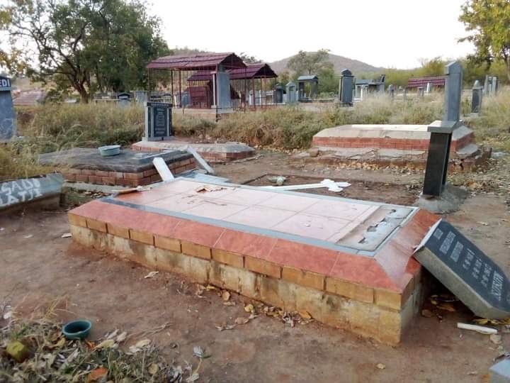 Seven tombstones have been vandalized at a graveya