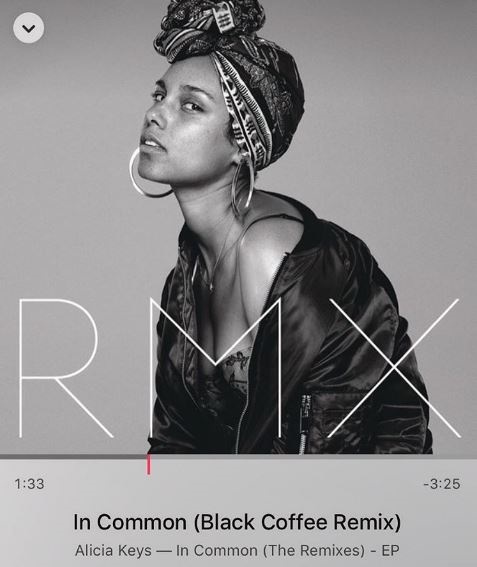 Black Coffee's remix of Alicia Keys' new song.
