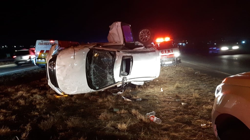 Three women died and one was injured after their vehicle overturned along the N12 in Lenasia. Photo Supplied