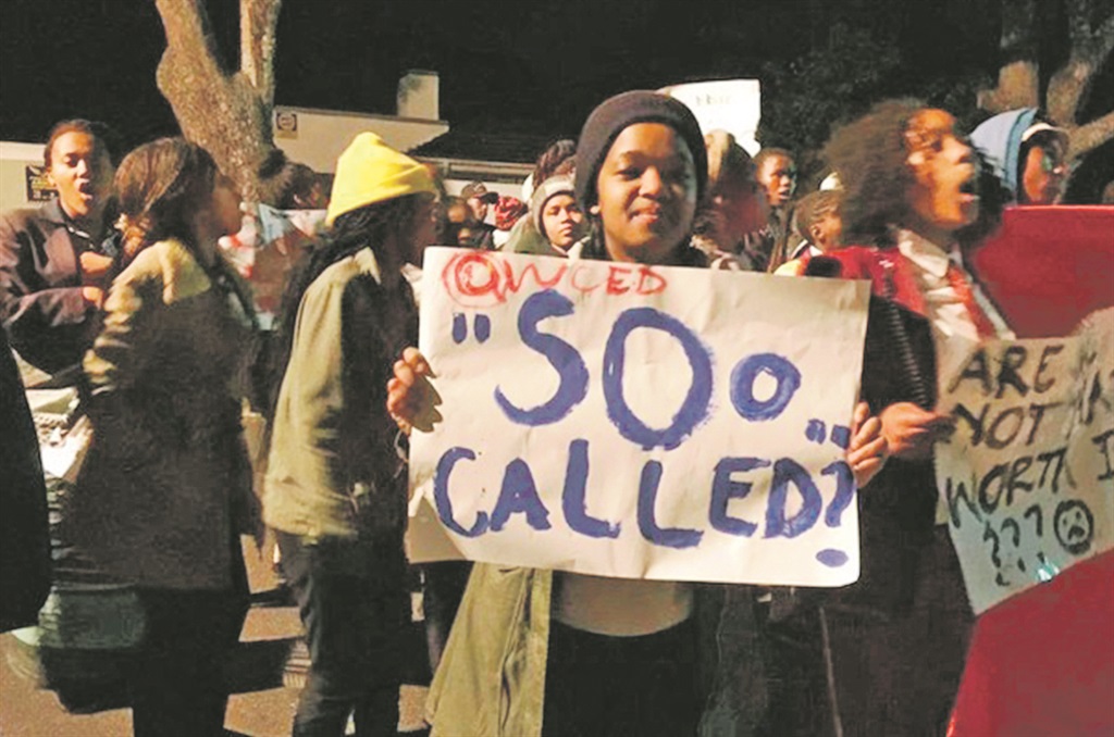 OUT IN THE COLD Students and activists protest outside the residence of Western Cape MEC for education Debbie Schäfer. Picture: Equal Education 