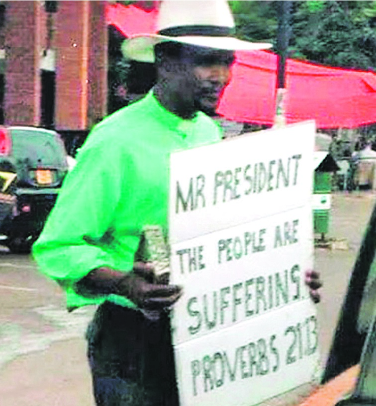 Pastor Patrick Mugadza at the Victoria Falls Zanu-PF conference. He was arrested for criminal nuisance and sent to jail. He is credited with beginning the unrest. Picture: NEW ZIMBABWE VISION 