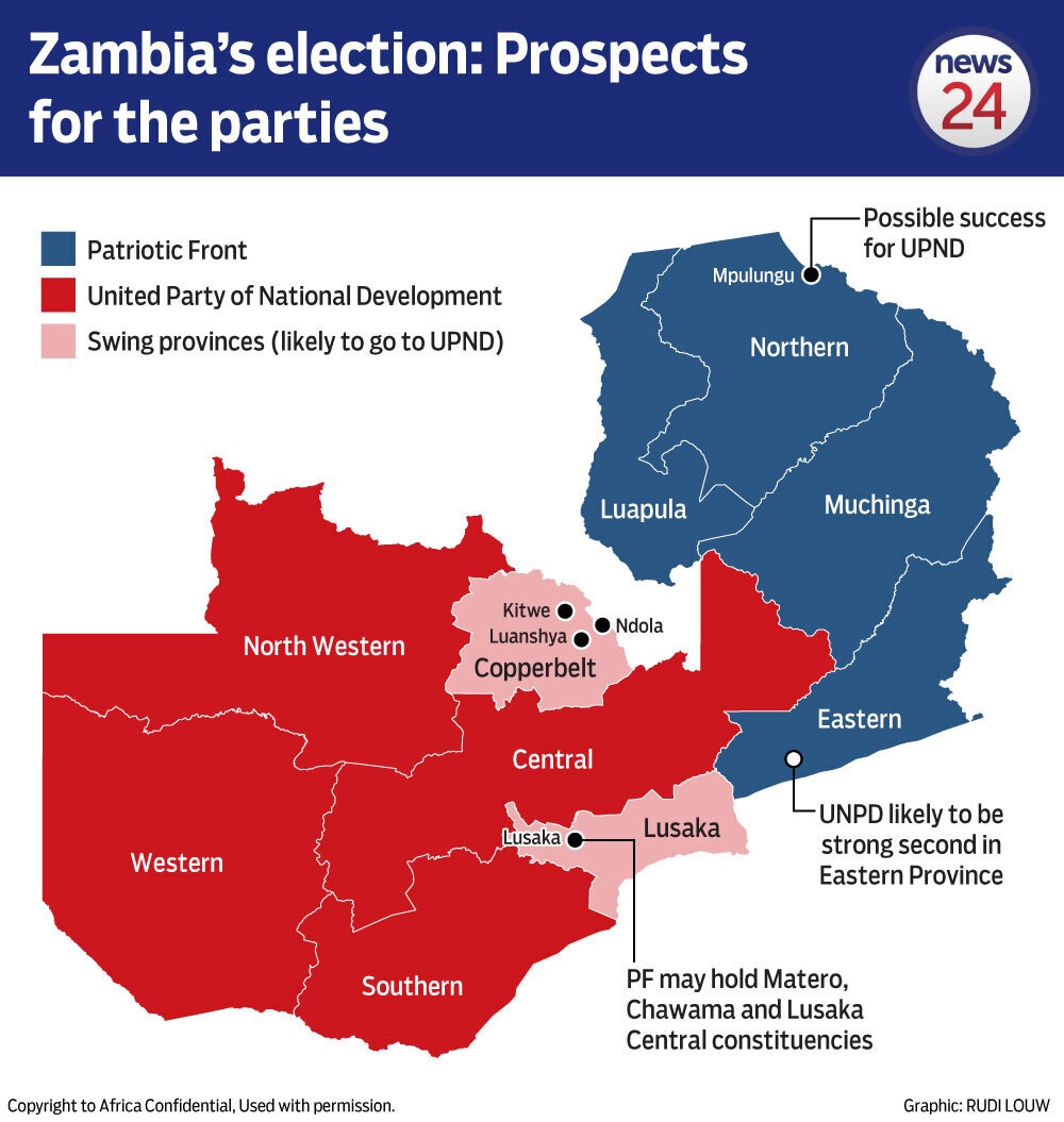 Zambia election map