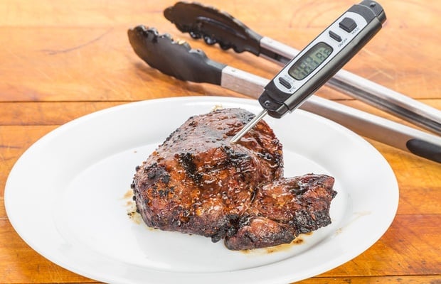  meat thermometer in steak