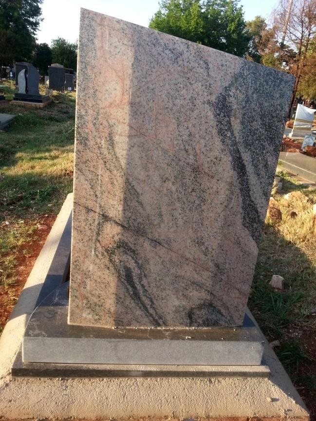 The tombstone on Oscar’s grave was stolen and erected on someone’s grave with other names. The stone was taken back to the Oscar’s grave after it was later found. Photo supplied by Oscar’s mother, Annah Mabasa.