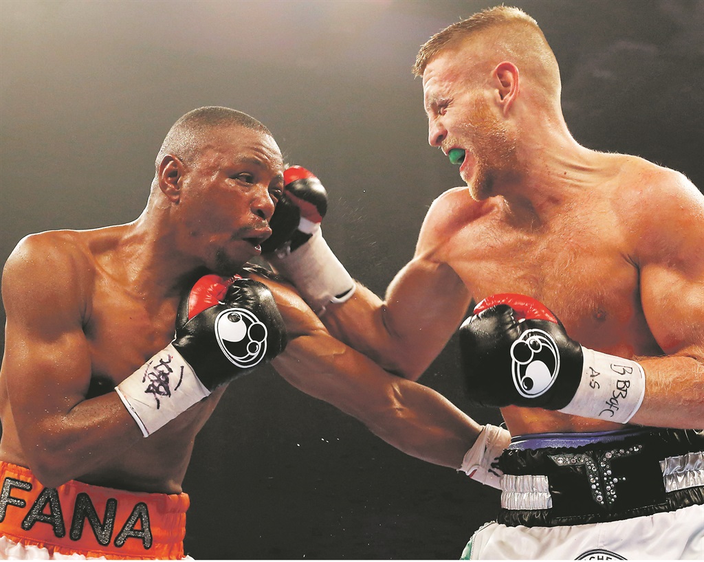 Mzonke Fana being caught by Terry Flanagan’s right hook. Picture: Julian Herbert / Getty Images 