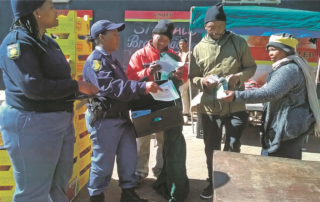 Policewomen across the Vaal hit the streets at the weekend to teach residents about human trafficking, drugs and crimes affecting women and kids.  