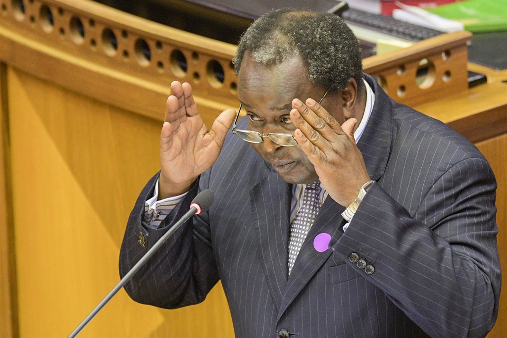 Tito Mboweni delivers the medium term budget in Parliament. Picture: Gallo Images 
