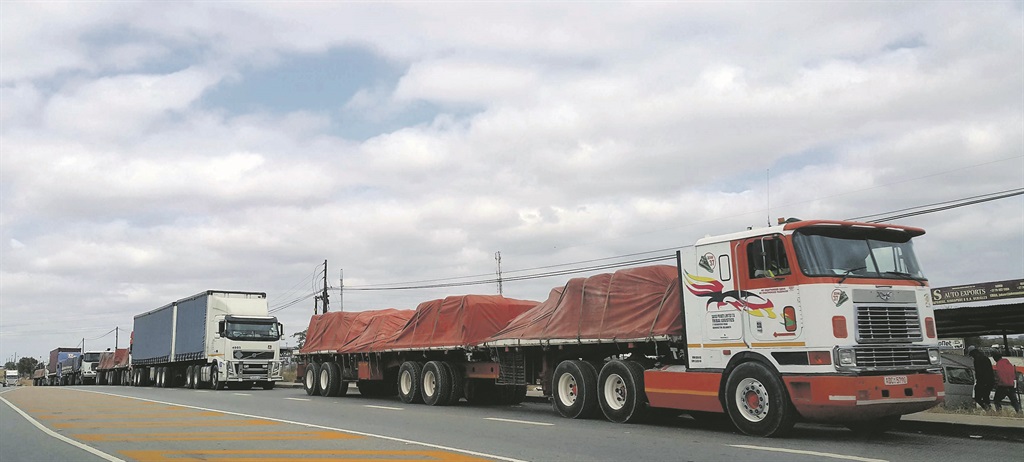 Trucks pass through the Beitbridge border post. Picture: Tebogo Letsie