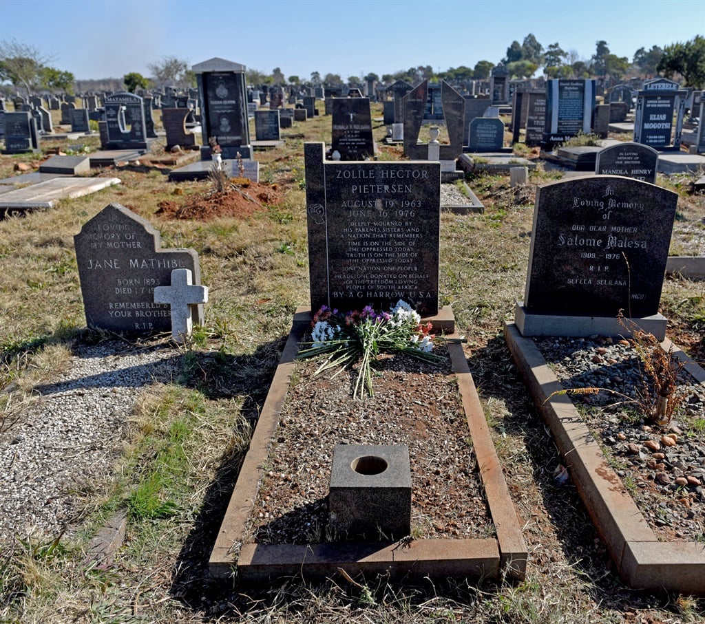  Hector Pieterson's grave at the Avalon Cemetery in Soweto.