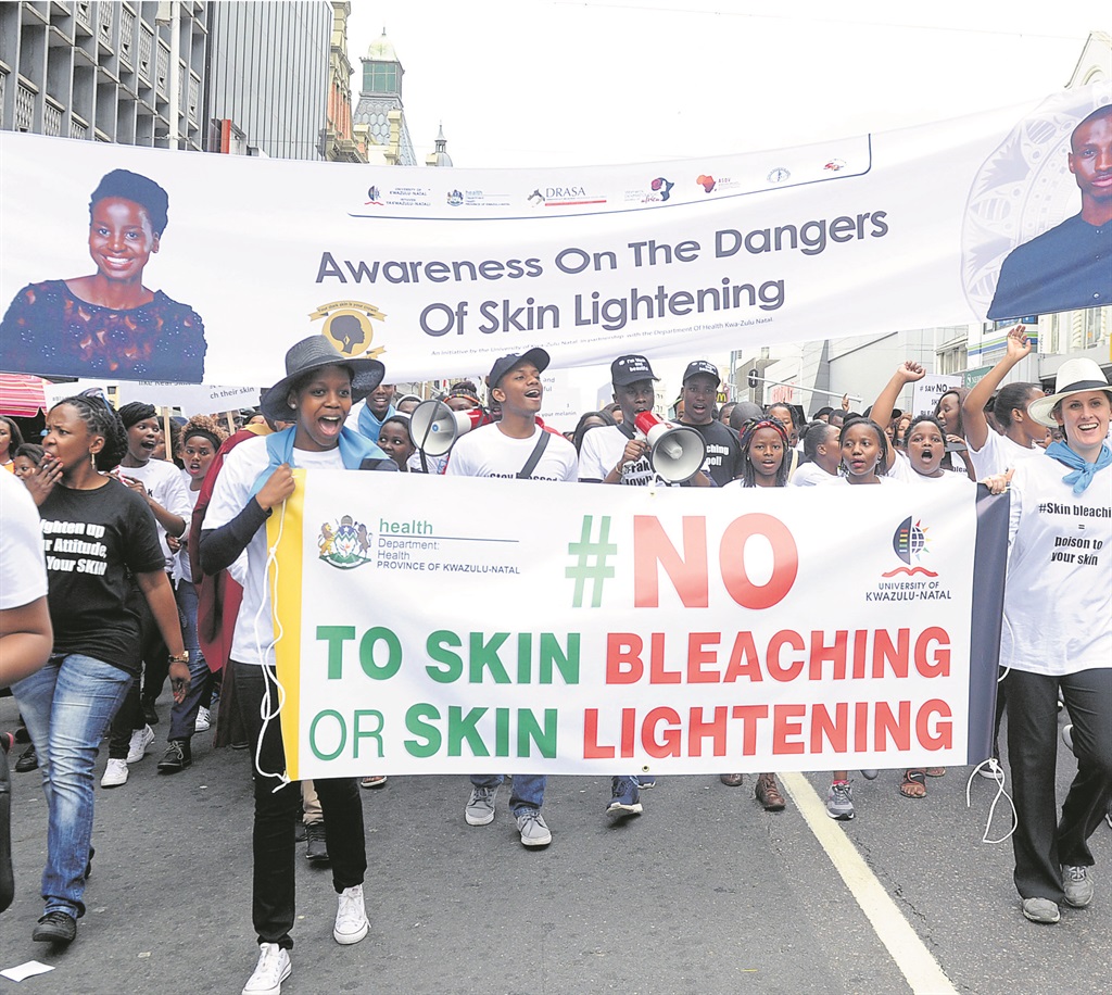 Students from the University of KZN and workers from the health department joined hands to march against dangerous skin lightening products.                   Photo by Jabulani Langa 