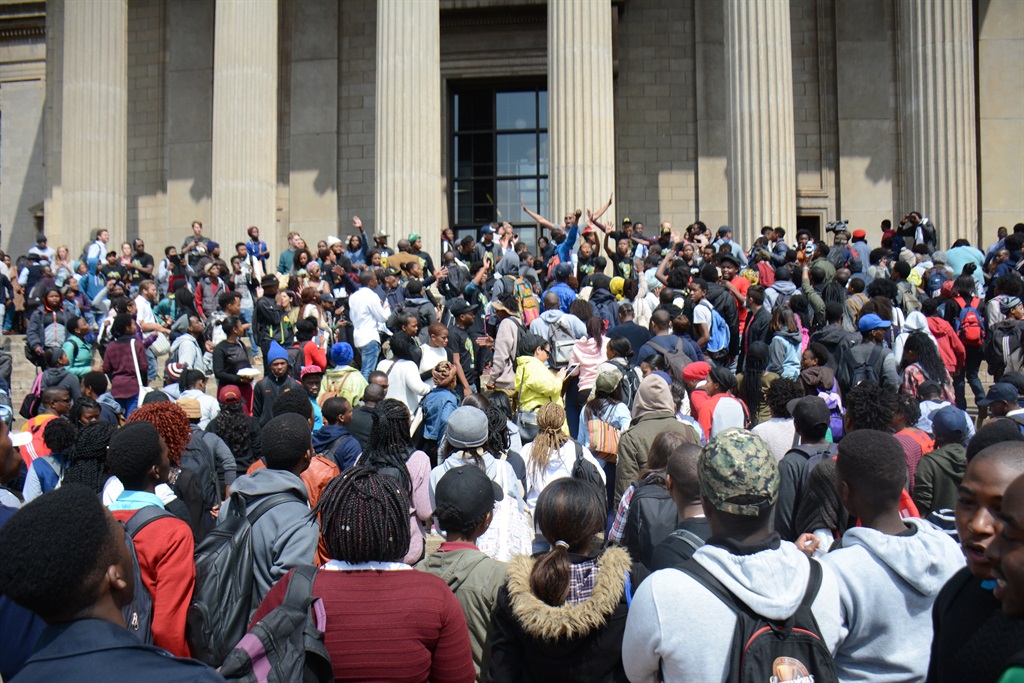 Students demonstrate at Wits. Picture: Christopher Moagi 