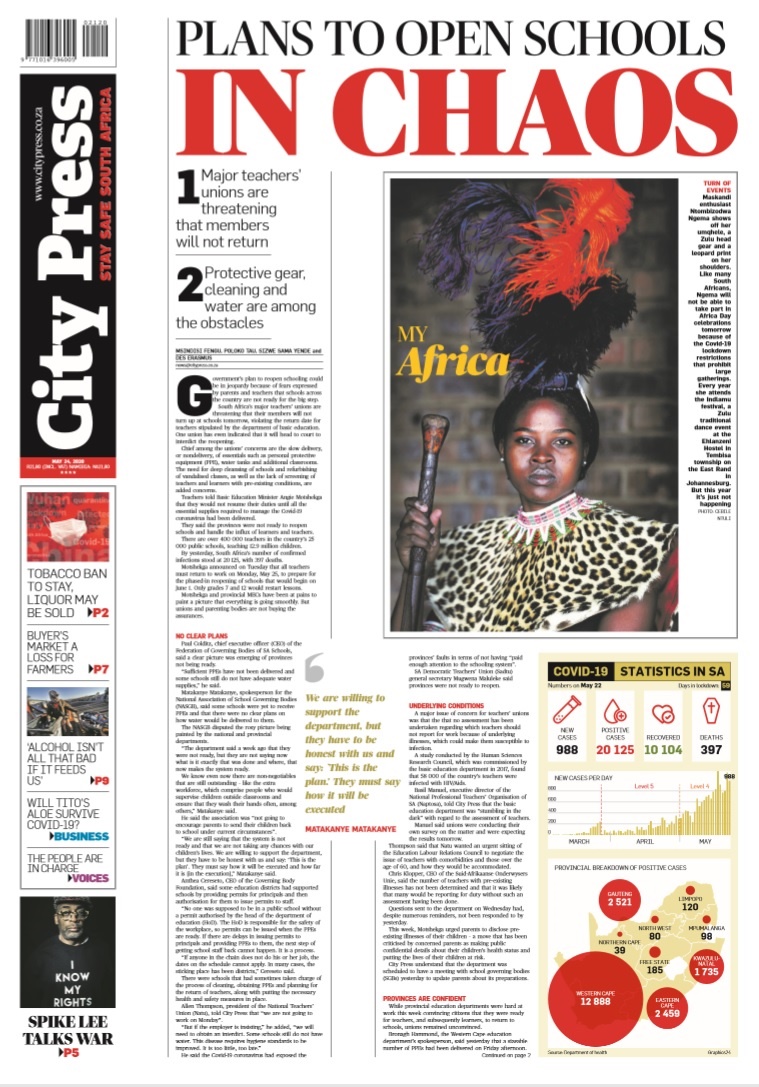 City Press front page