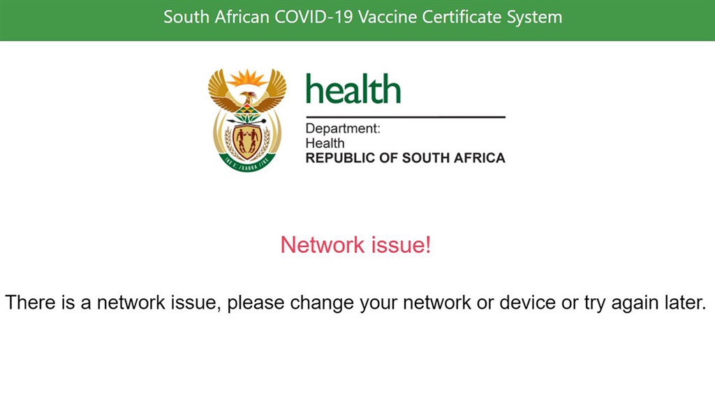Vaccine certificate problems