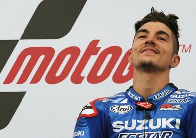 <b>FIRST MOTOGP VICTORY:</b> Maverick Vinales grabbed his first MotoGP victory with a fantastic race at the Silverstone circuit. <i>Image: AP / Rui Vieira</i>