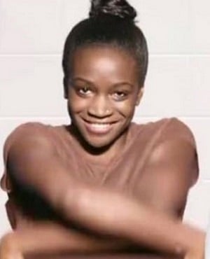 The first image in the series of Dove images that shows a black woman turning white after using Dove soap. (Picture: Dove)