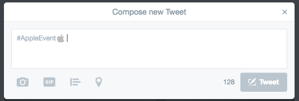 Apple gets its own Twitter emoticon ahead of today's launch event.&nbsp;