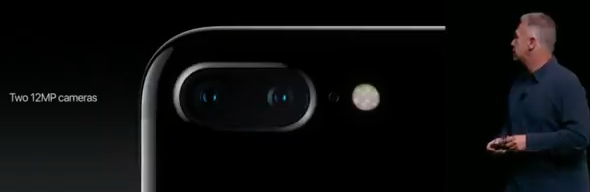 <p>iPhone 7 Plus features dual 12-megapixel camera.</p>