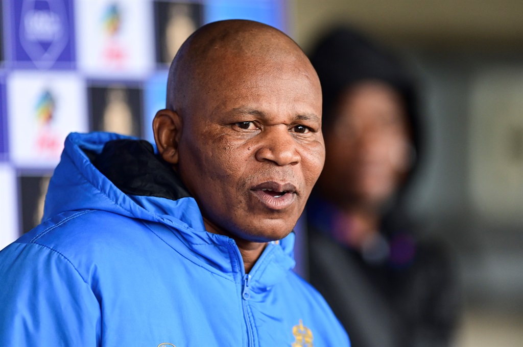 PIETERMARITZBURG, SOUTH AFRICA - APRIL 07: John Maduka, head coach of Royal AM during the DStv Premiership match between Royal AM and Polokwane City at Harry Gwala Stadium on April 07, 2024 in Pietermaritzburg, South Africa. (Photo by Darren Stewart/Gallo Images)