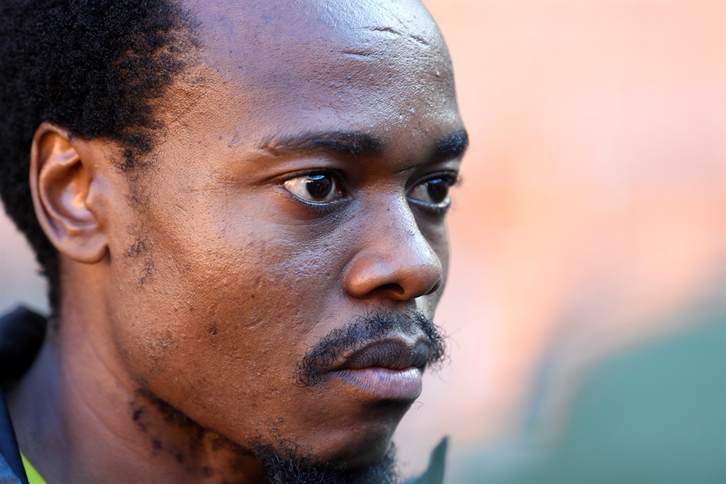 JOHANNESBURG, SOUTH AFRICA - JUNE 16: Percy Tau during the South Africa national mens team press conference at FNB Stadium on June 16, 2023 in Johannesburg, South Africa. (Photo by Lefty Shivambu/Gallo Images)