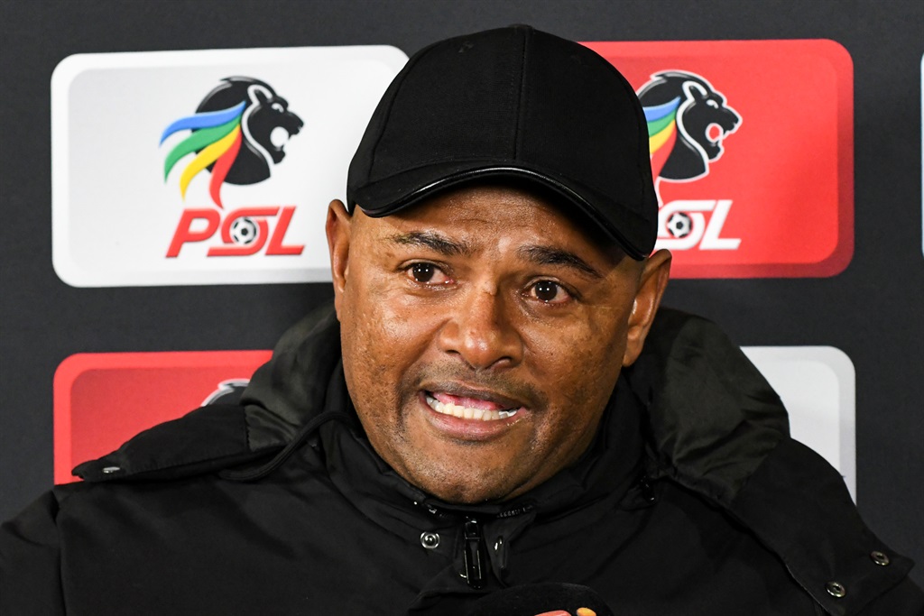PIETERMARITZBURG, SOUTH AFRICA - JUNE 14: Shaun Bartlett, Head Coach of Cape Town Spurs during the PSL promotion playoff match between Maritzburg United and Cape Town Spurs at Harry Gwala Stadium on June 14, 2023 in Pietermaritzburg, South Africa. (Photo by Darren Stewart/Gallo Images)