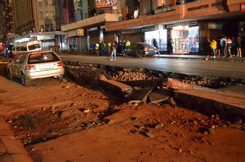 The explosion caused massive damaged at Bree Street. Photo by Happy Mnguni