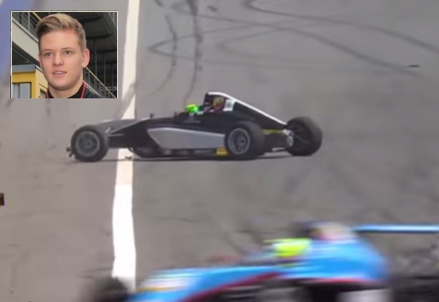 <b>SECOND CRASH ON TRACK:</b> Mick Schumacher (inset) suffered his second crash in as many days during F4 racing in Austria. <i>Image: YouTube</i>