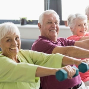 Seniors need to combine dieting with exercise for optimal results. 