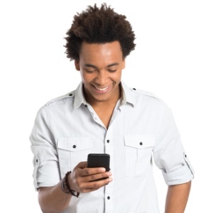 Man using cellphone app from Shutterstock