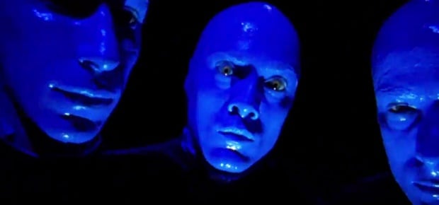 Blue Man Group. (Screengrab: YouTube/Blue Man Group) 