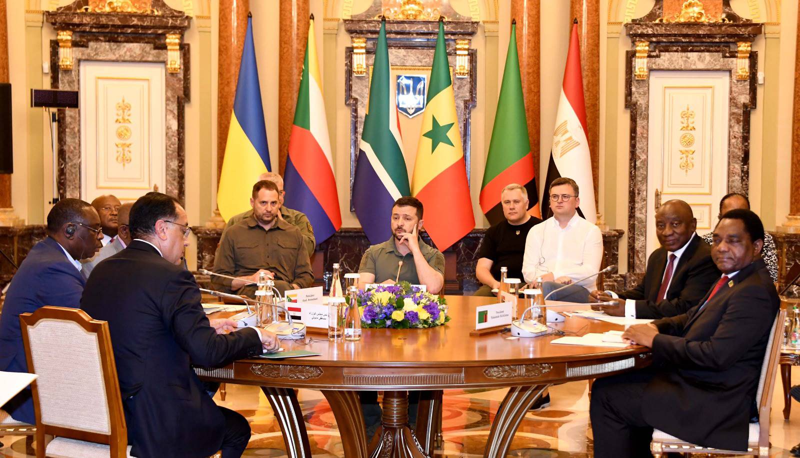 President Volodymyr Zelenskyy of Ukraine welcomed the delegation of African heads of state and government representing the African Leaders Peace Mission to Ukraine and Russia in 2023.