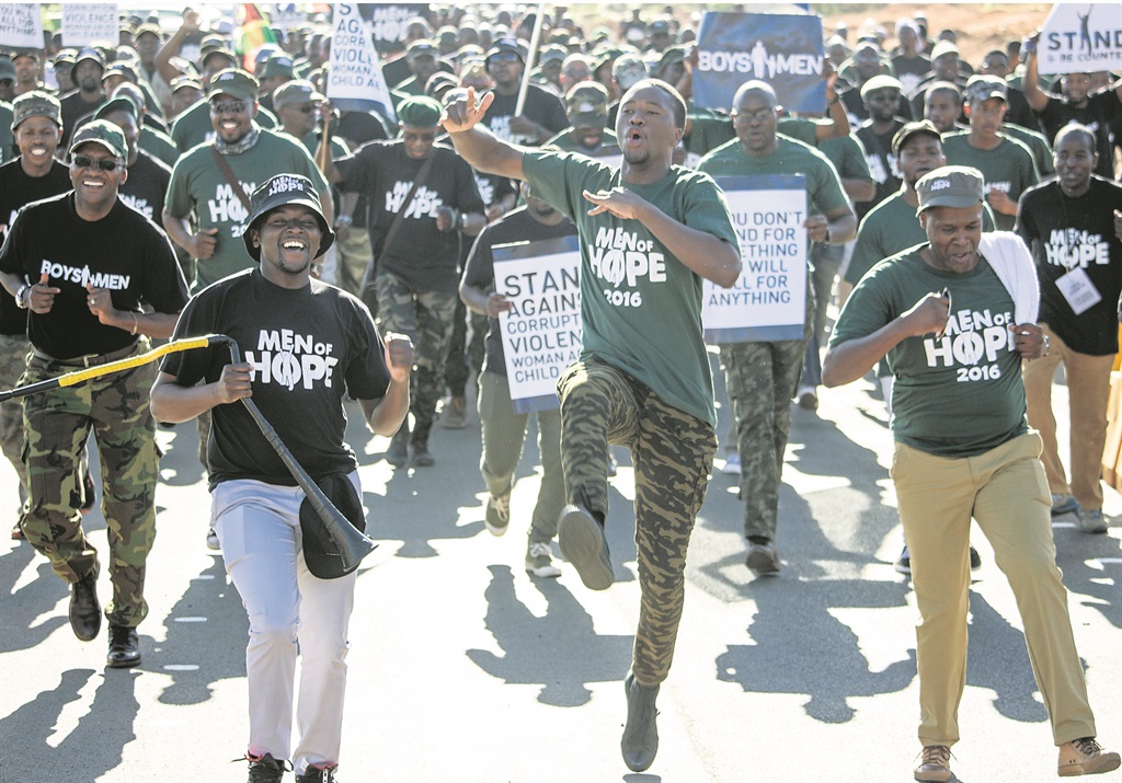 Almost 2 000 men from KwaZulu Natal, Eastern Cape, Mpumalanga and Limpopo marched for peace and morality.       Photo by Philip Aphane 