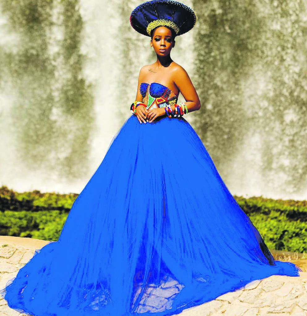 Actress Thuso Mbedu dressed in a Bayanda Khathini gown. Photo: Instagram