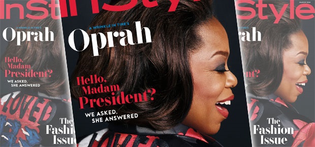 Oprah on the cover of InStyle magazine. (Cover: InStyle/Phil Poynter)