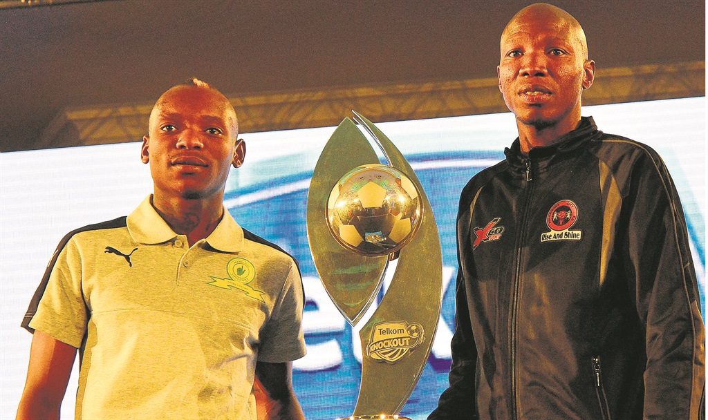 Downs’ Khama Billiat (left) and Jabulani Maluleka of Polokwane City will kick off the Telkom Knockout later this month. Photo by Themba Makofane 