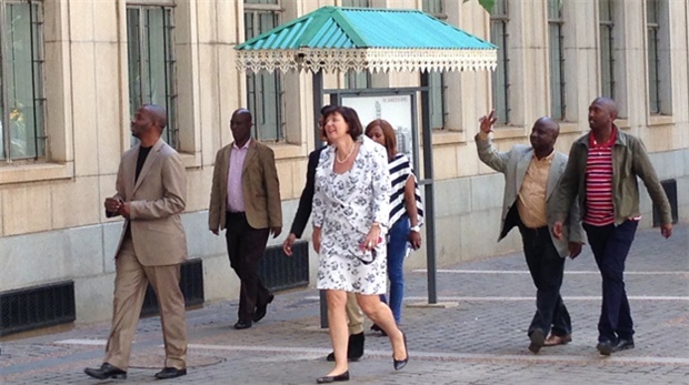 <p>MEC of Finance Barbara Creecy arrives at the Chamber of Mines.</p><p>Pic: Lameez Omarjee</p>