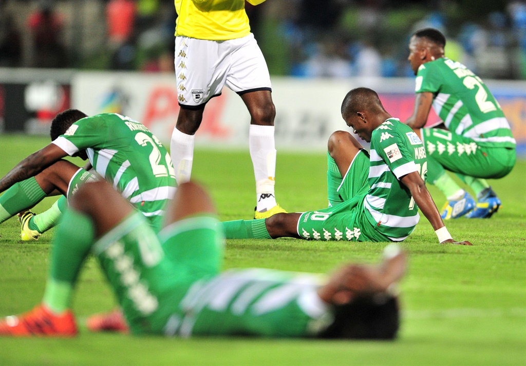 Dejected Bloemfontein Celtic players after losing Telkom Knockout final to Bidvest Wits